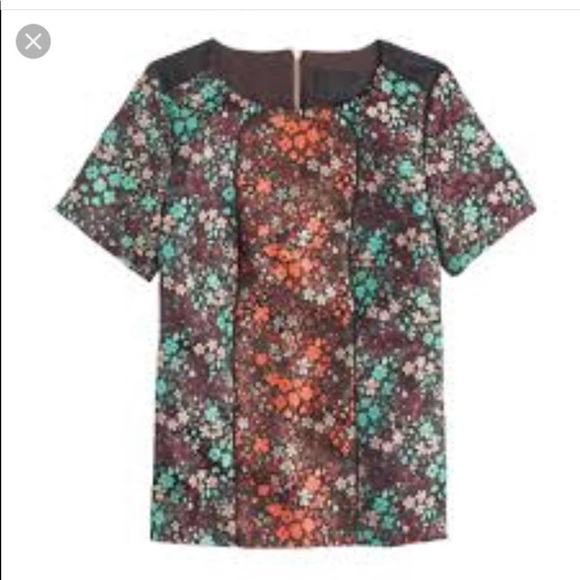 J. Crew Collection Wool Blend Floral Jacquard Top Size 2 - Picture 5 of 5